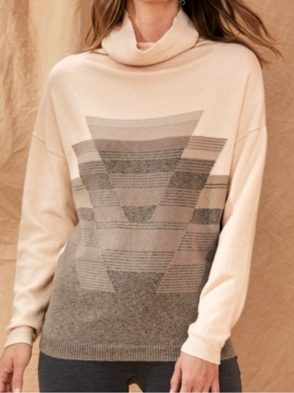 prAna Frosted Pine Sweater Relaxed Funnel Neck Organic
Cotton $100 Size L